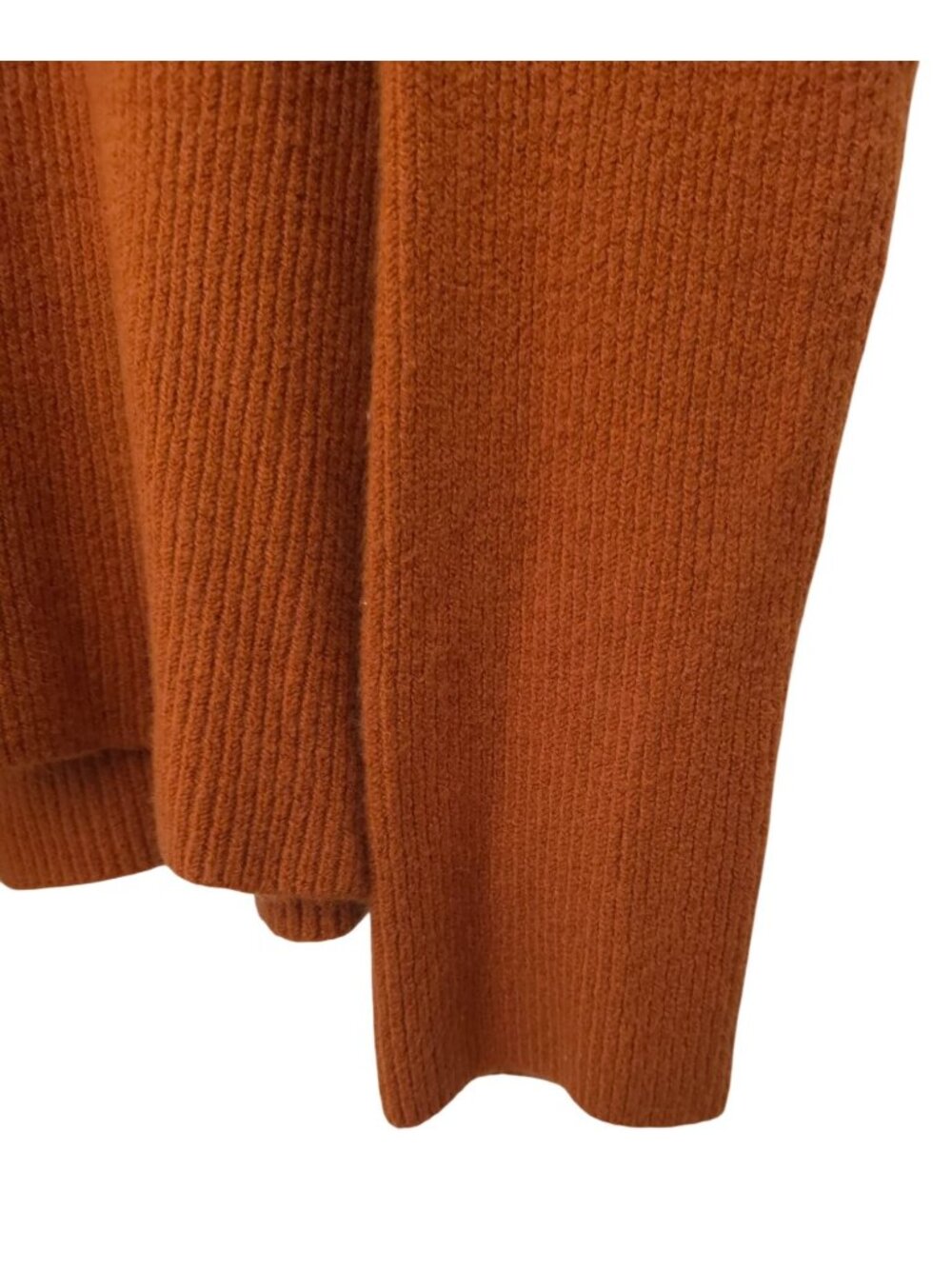 Treasure & Bond Rust Umber Cotton-Wool V-Neck Ribbed Knit Sweater Women's XXL - Picture 4 of 9